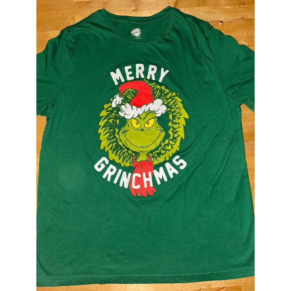 Adult Xtra Large 46-48 The Grinch “Merry Grinchmas” Green T-shirt